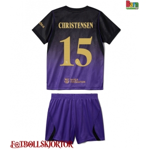 Barcelona Andreas Christensen #15 Borta Kläder Barn 2026-27 Kortärmad (+ Korta byxor)